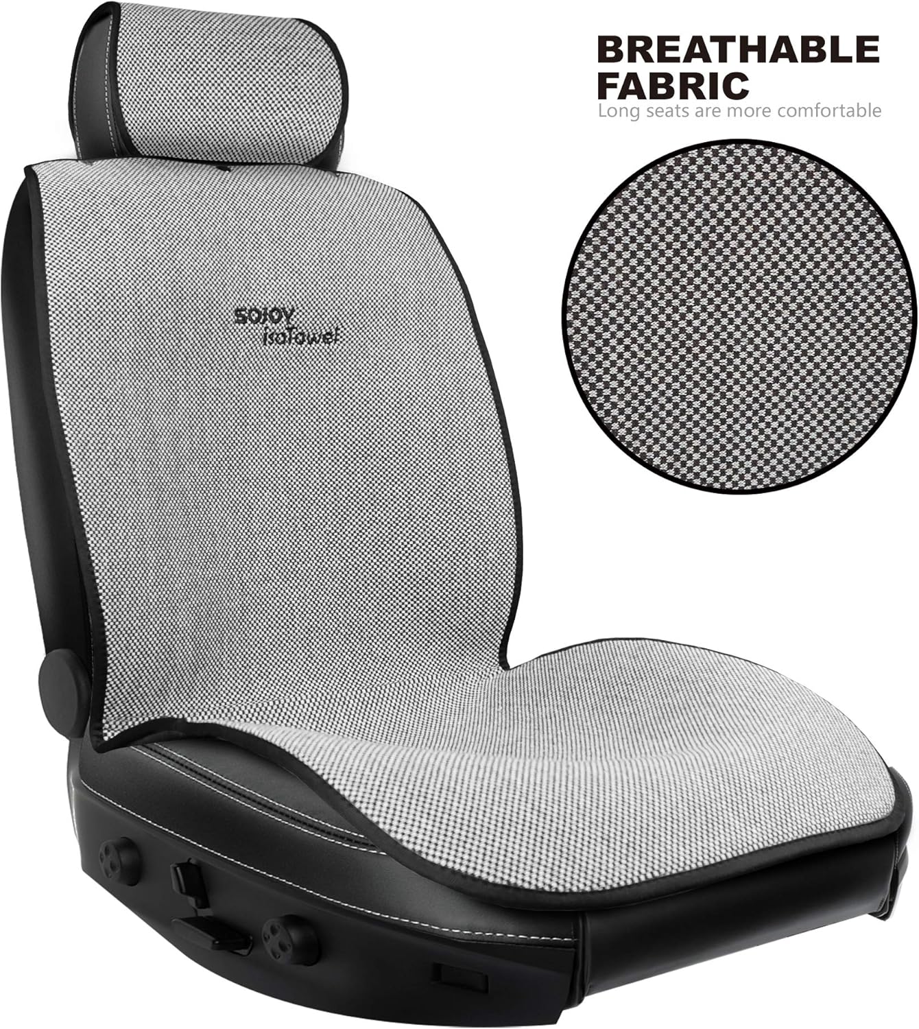 Black and White Car Seat Cushion Cover for Front of 2 Seats I8847
