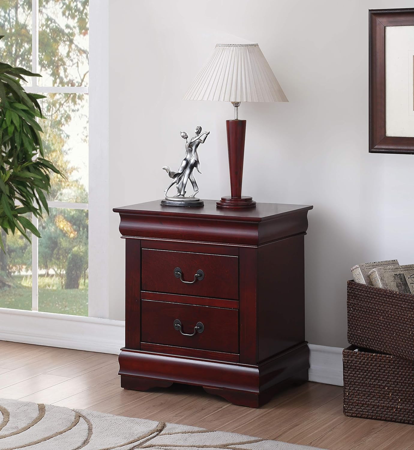 Cherry Wood 5 Drawer Chest Side Table U60424
