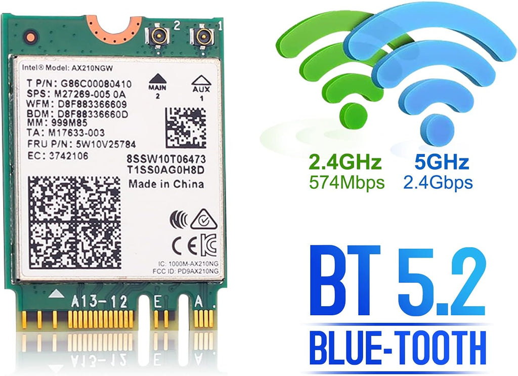 Wi-Fi 6E Tri-Band Wireless Network Adapter with Bluetooth 5.2, M.2/NGFF Pack of 2 W338
