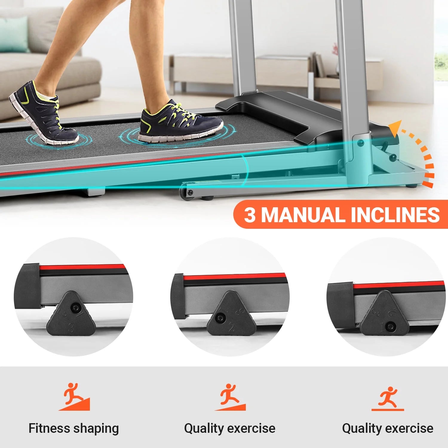 Folding Treadmill with 15-Level Inclines P874595