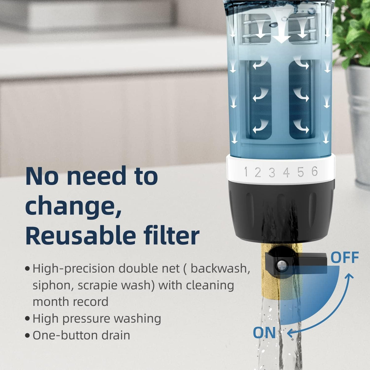 40-Micron Reusable Whole House Sediment Water Filter, Lead-Free Brass, Pack of 2 V692325