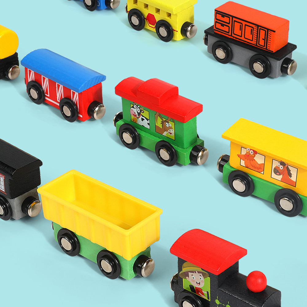 Magnetic Wooden Train Toys Assembling Blocks Toy W374