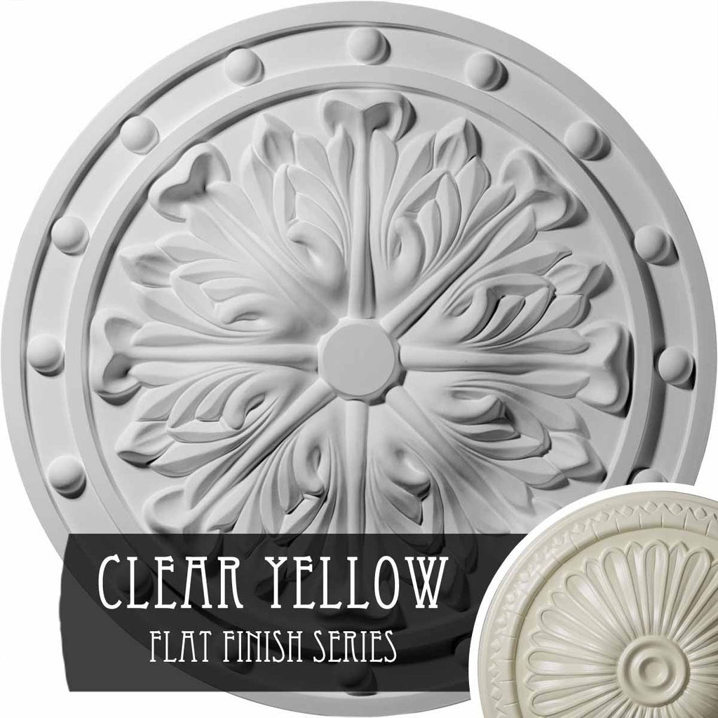 20 1/2x22OD x 1 1/2x22P Acanthus Leaf Ceiling Medallion Hand-Painted Clear Yellow T528627