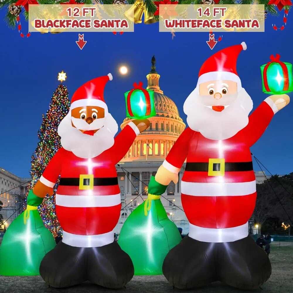 14FT Giant Inflatable Santa with Gift Bag, 6pcs LED U765