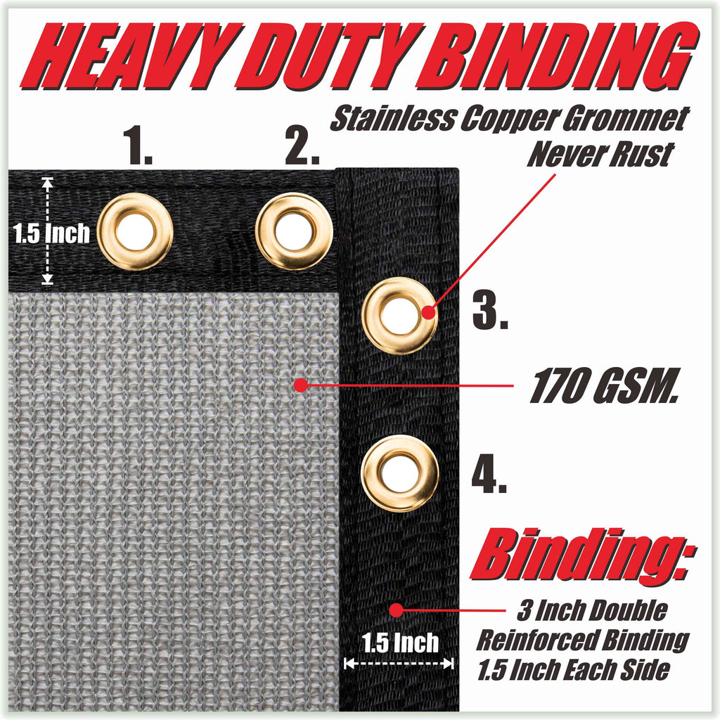 Gray 4' x 50' Fence Privacy Screen with Grommets W298869