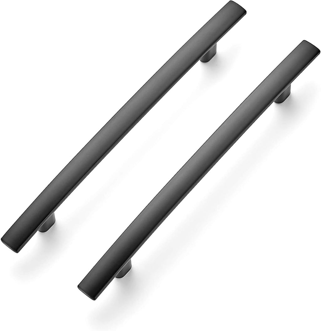 Matte Black Curved Cabinet Pulls, 7.25” Length, 5” Hole Center, Pack of 2 Y5135