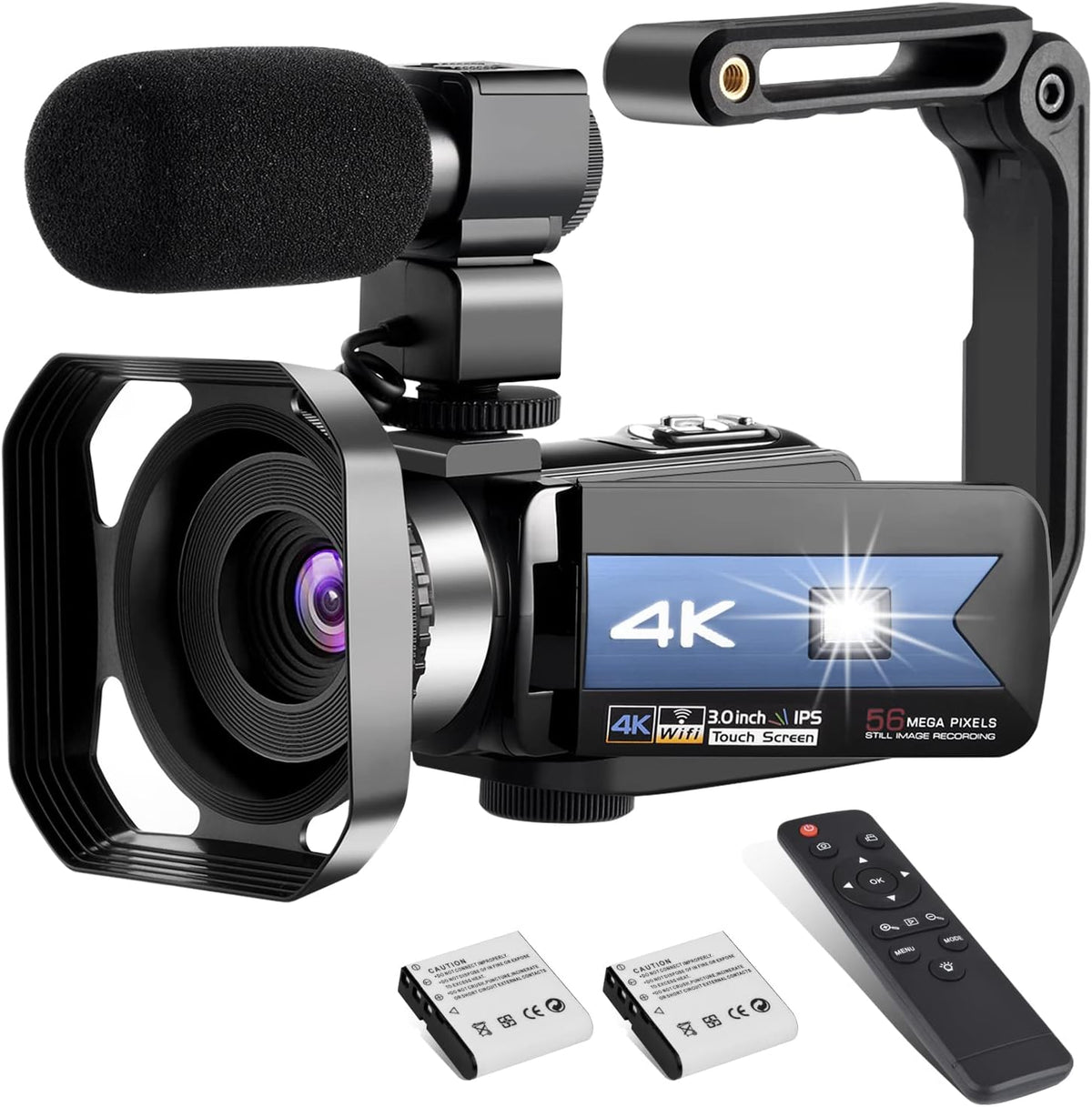 4K Camcorder Video Camera with 16X Zoom Remote Control 1080P 3.0 Inch Touch Screen X887