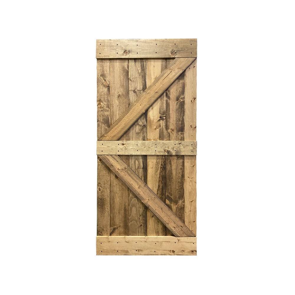 Solid Sage Green Stained Pine Wood Interior Sliding Barn Door Slab J1341