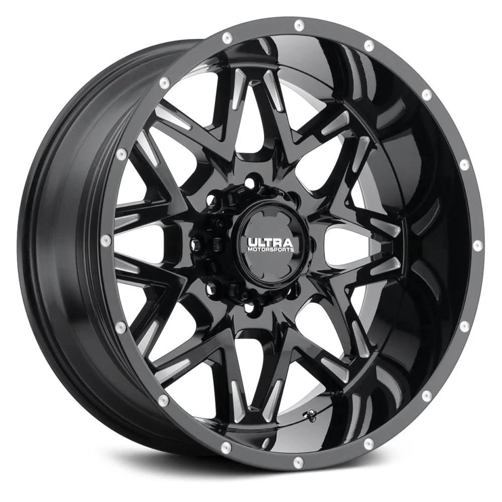 Gloss Black Milled Wheel 22x12 8x170 -44 mm Y630836