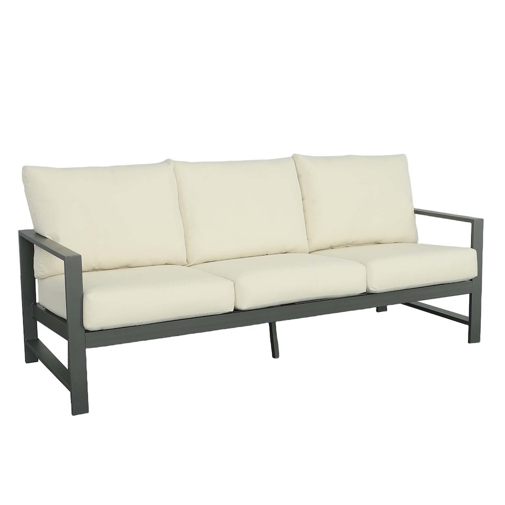 Aluminum Gray/Oyster Fabric Outdoor Sofa U2302