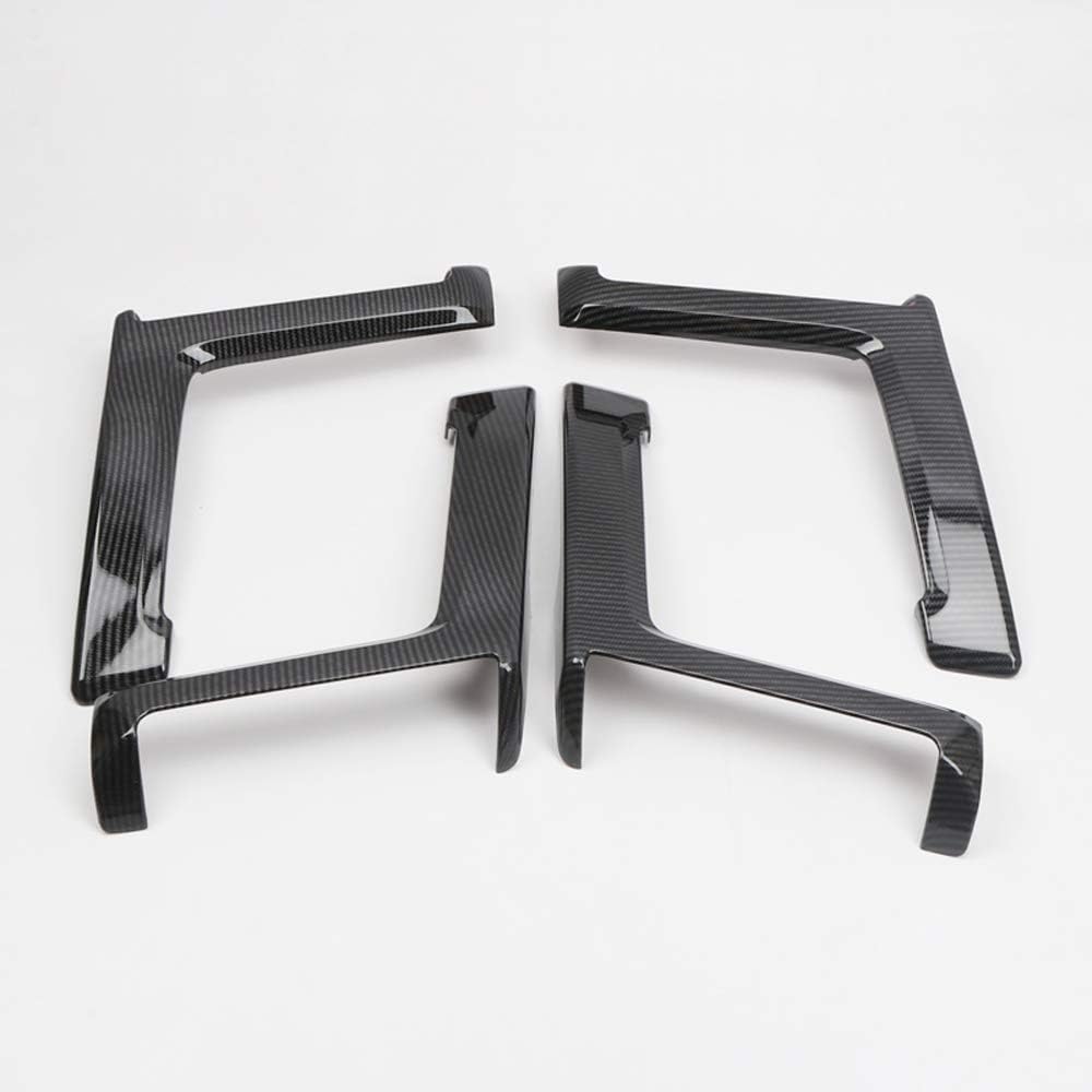 Carbon Fiber Style ABS Door Side Armrest Strip Cover Trim 4PCS J404