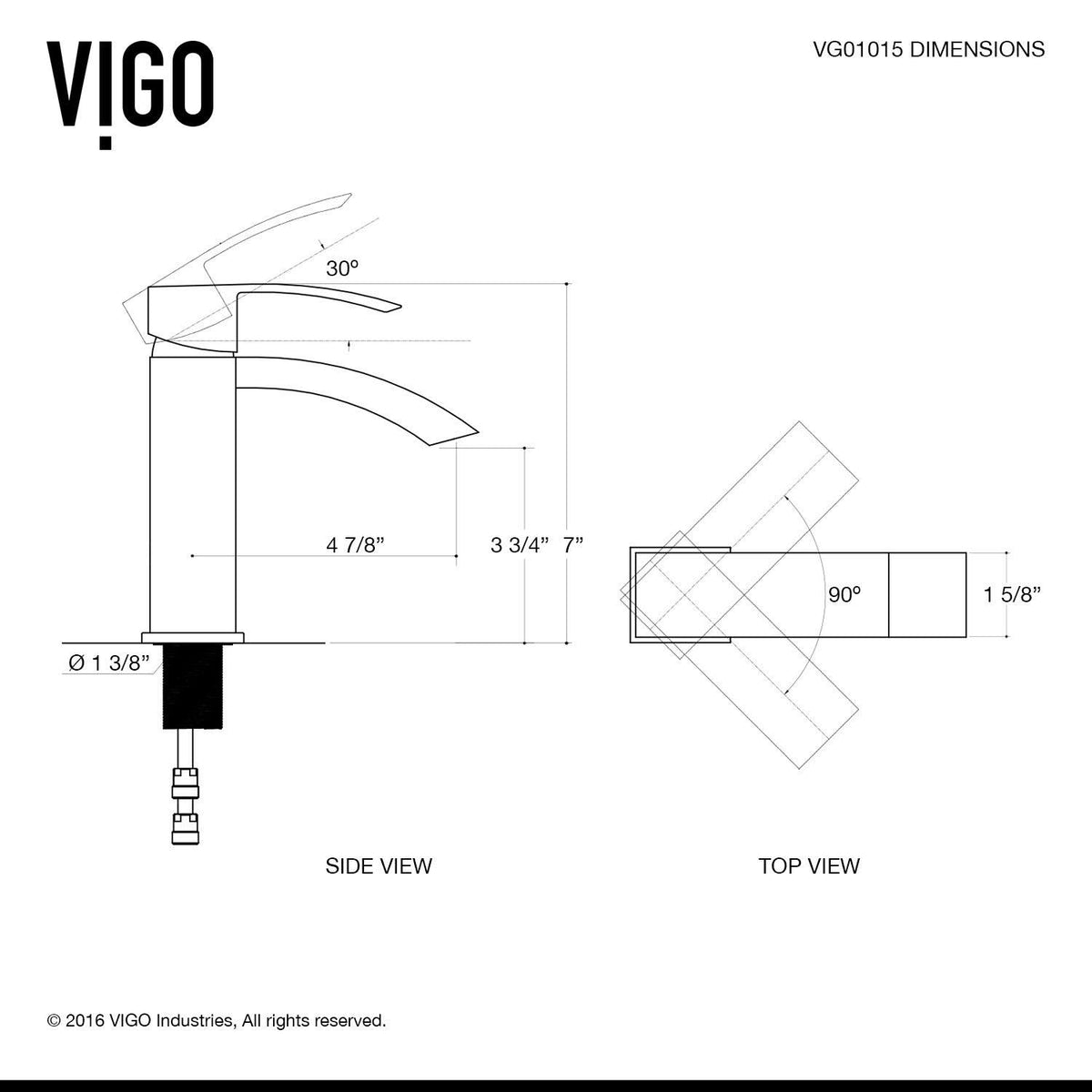 Matte Gold Single Hole Bathroom Faucet E815