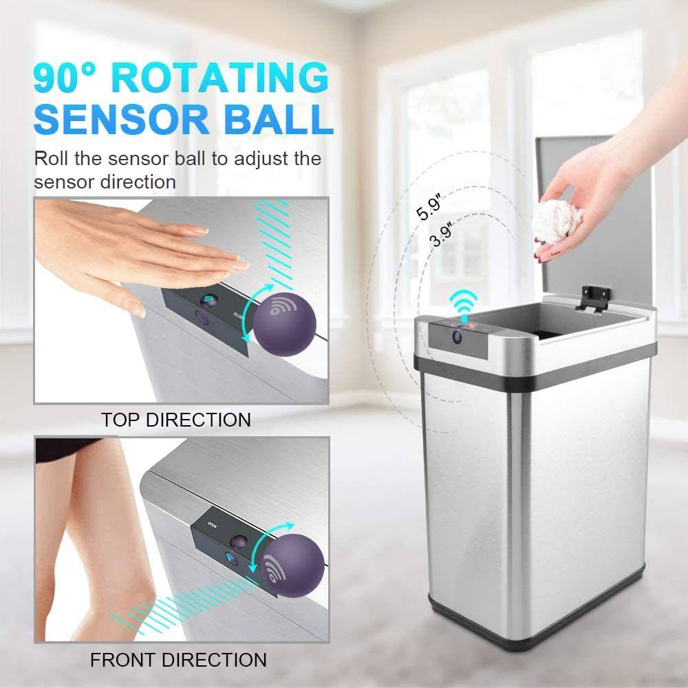 2.4 Gallon Stainless Steel Automatic Sensor Kitchen Trash Can C514137