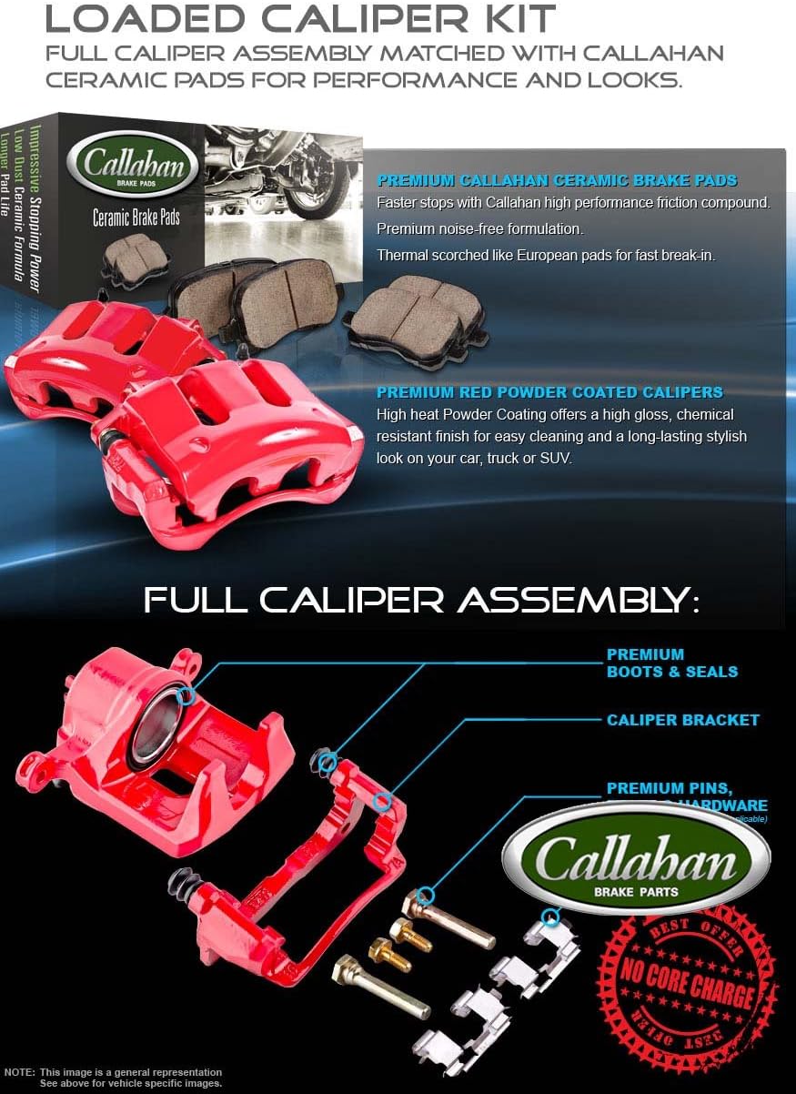 Red Powder Coated Calipers + Ceramic Brake Pads O27741