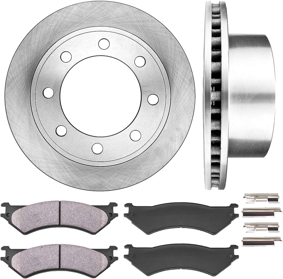 8 Lug Brake Disc Rotors with Ceramic Brake Pads U64259