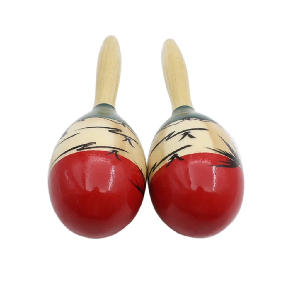 Pair of Wooden Large Maracas Percussion Instrument Musical Toy Y770