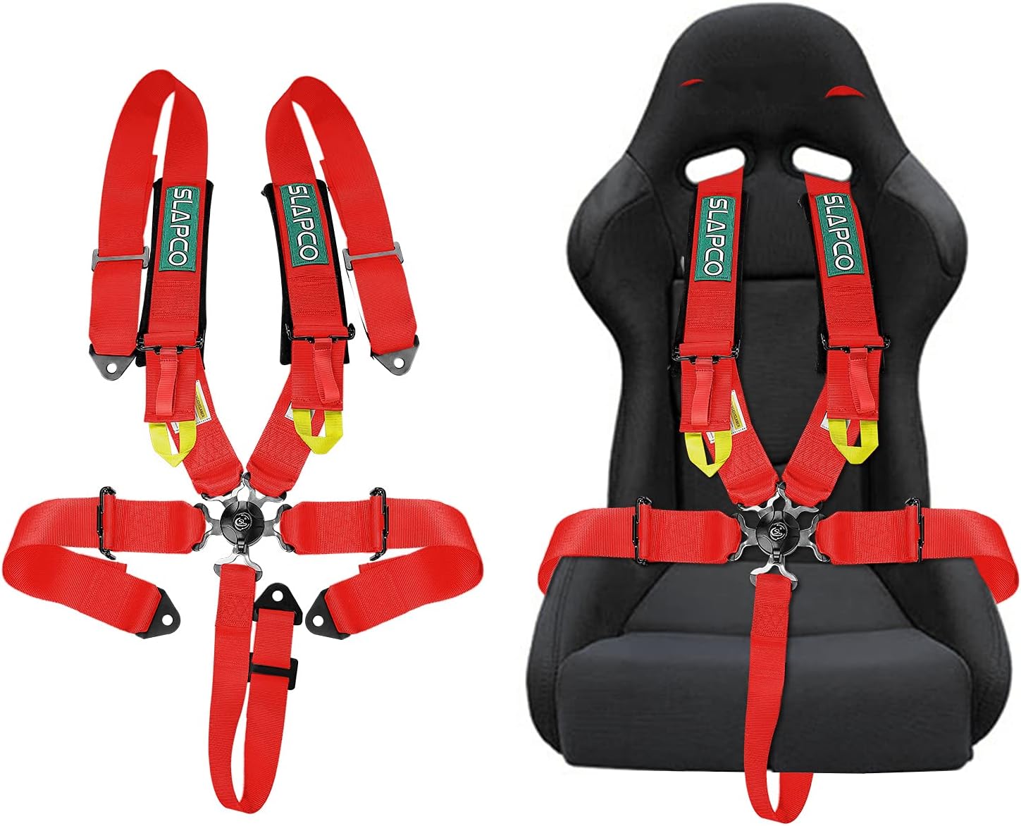 2PCS Black 5-Point Racing Safety Harness Set with Shoulder Pads H9402