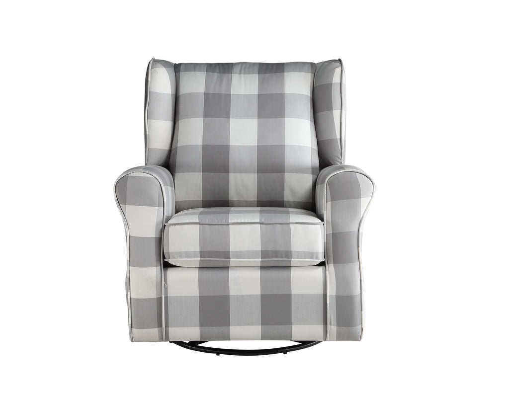 Gray Fabric Swivel Chair with Glider O815