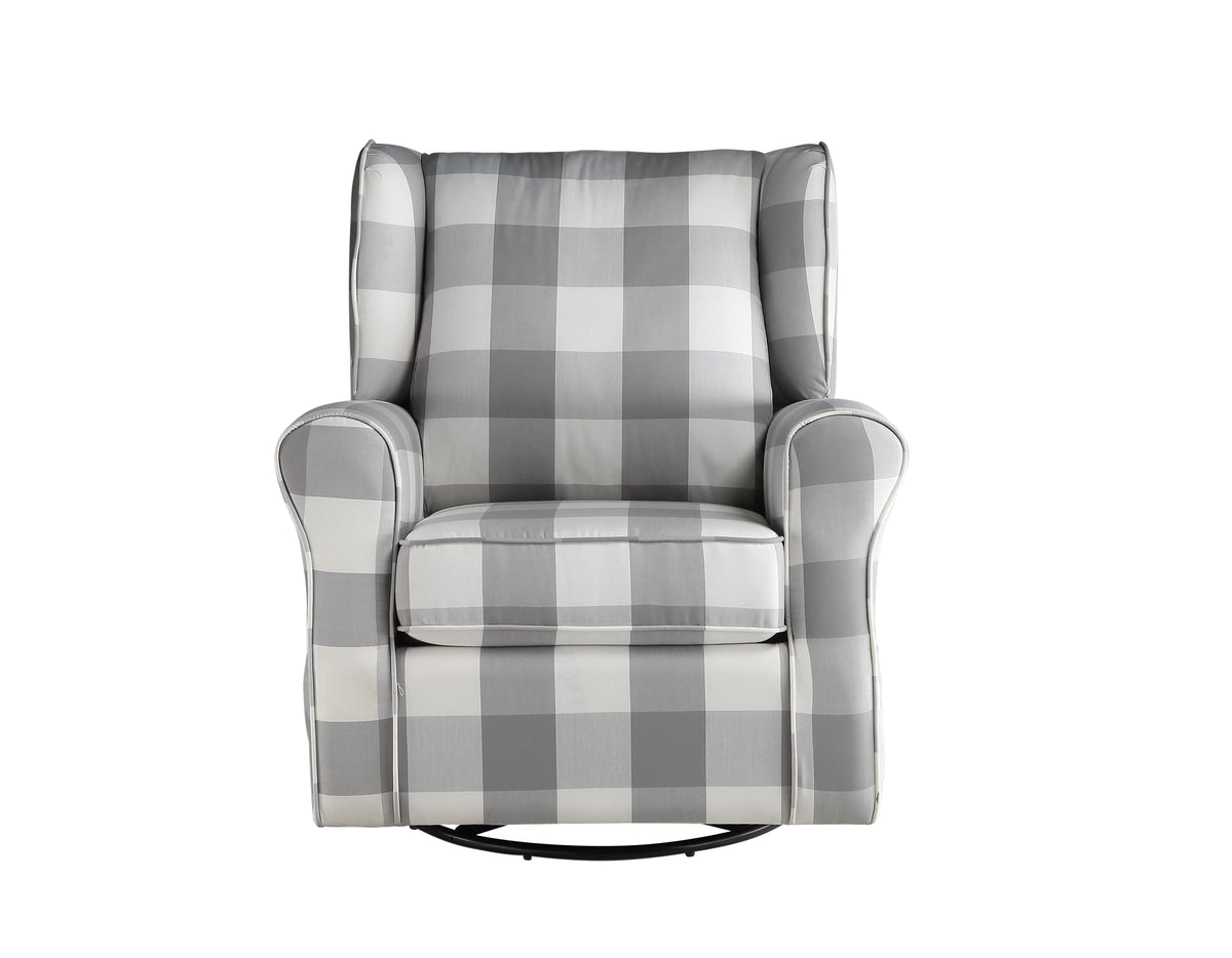 Gray Fabric Swivel Chair with Glider O815
