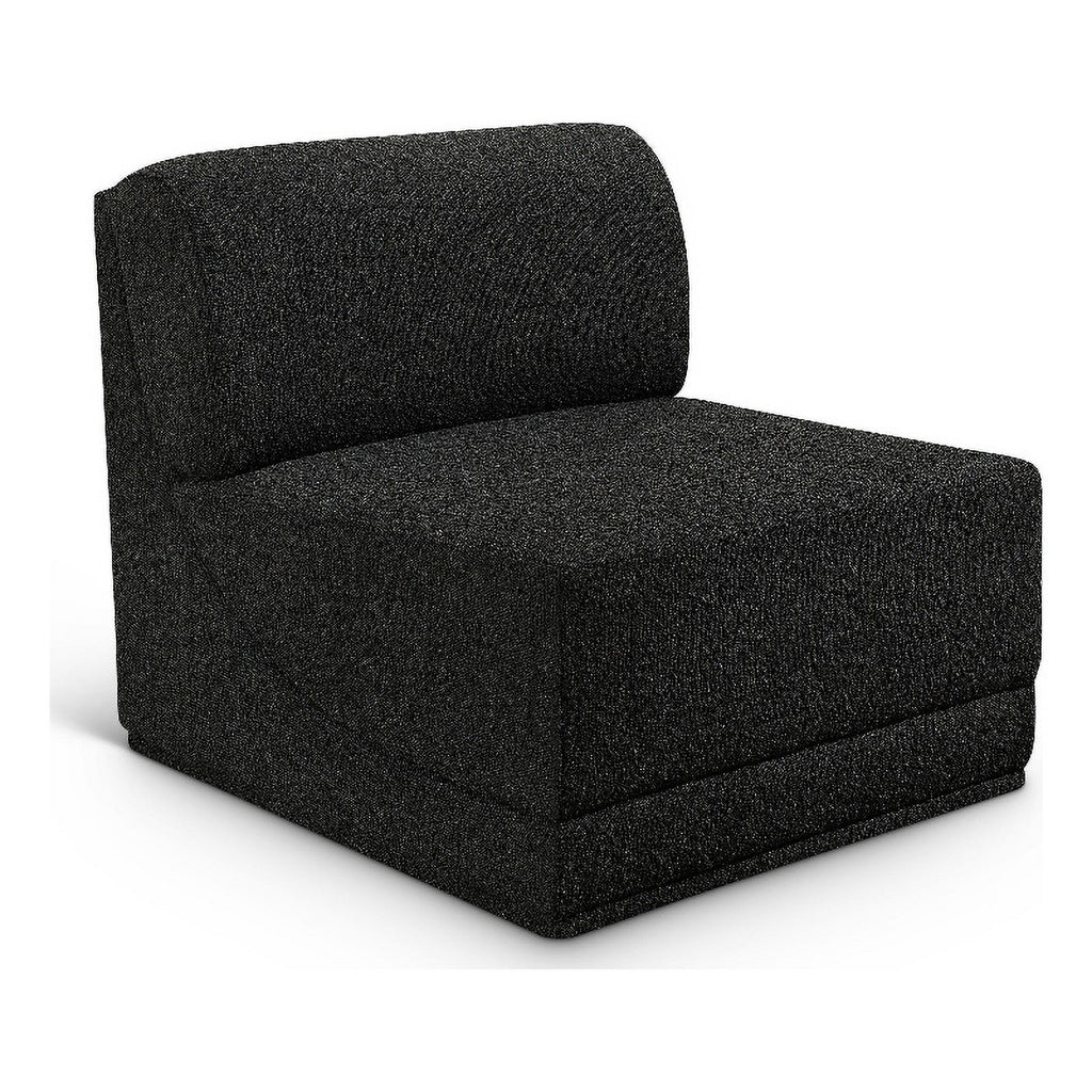 Black Boucle Fabric Armless Chair X58231