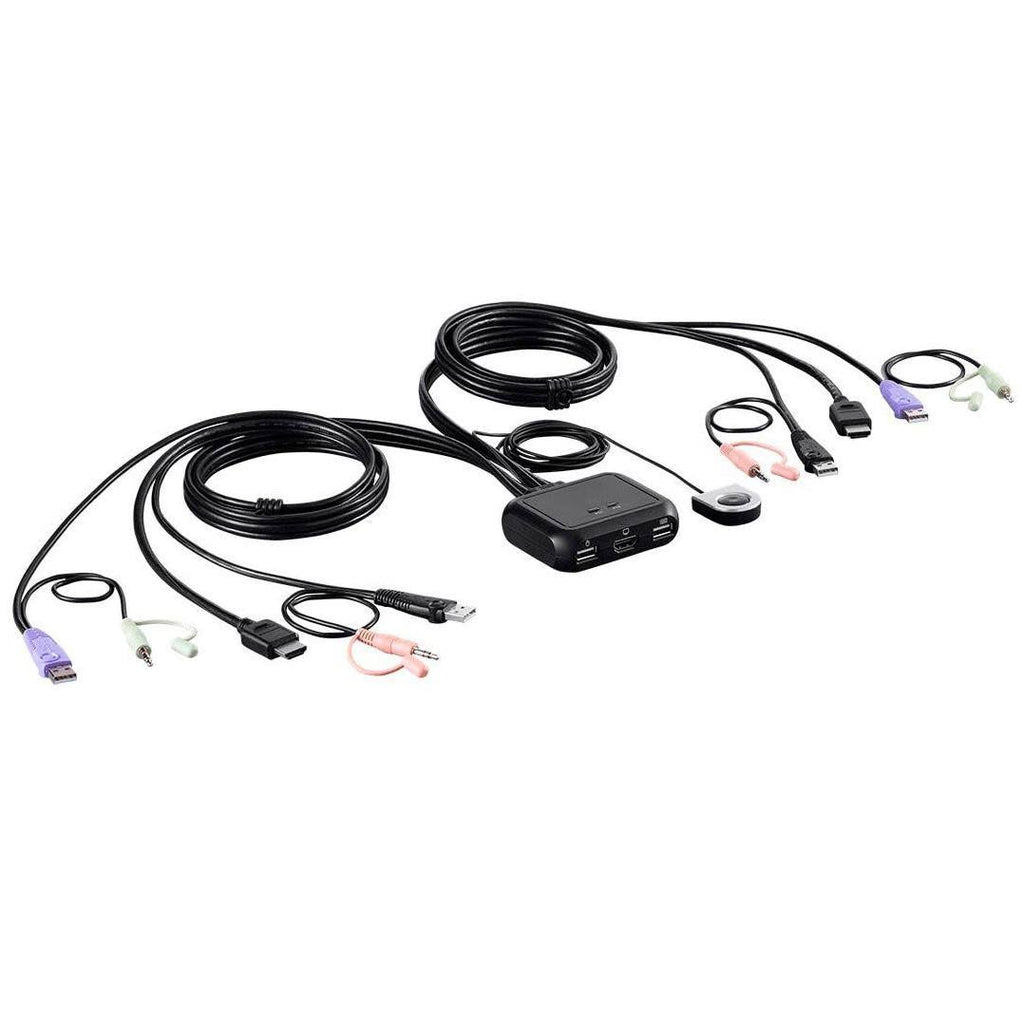 2-Port USB HDMI/Audio Cable KVM Switch with Remote Port Selector Y9008