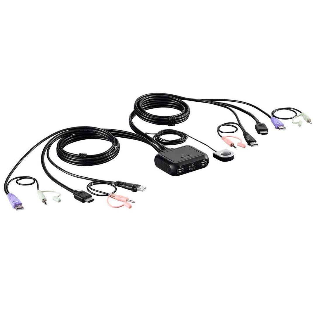 2-Port USB HDMI/Audio Cable KVM Switch with Remote Port Selector Y9008