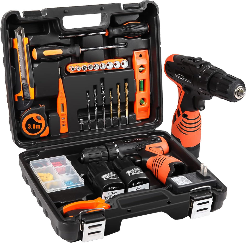 16.8V Cordless Drill Combo Kit with 48 Accessories Tool Set U6919