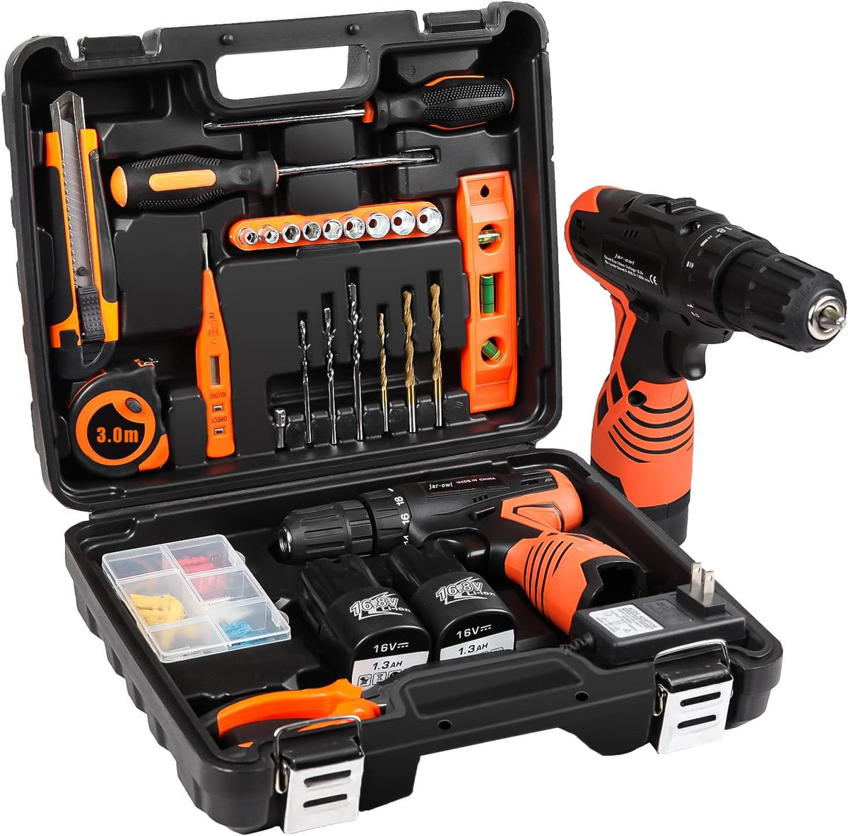 16.8V Cordless Drill Combo Kit with 48 Accessories Tool Set U6919