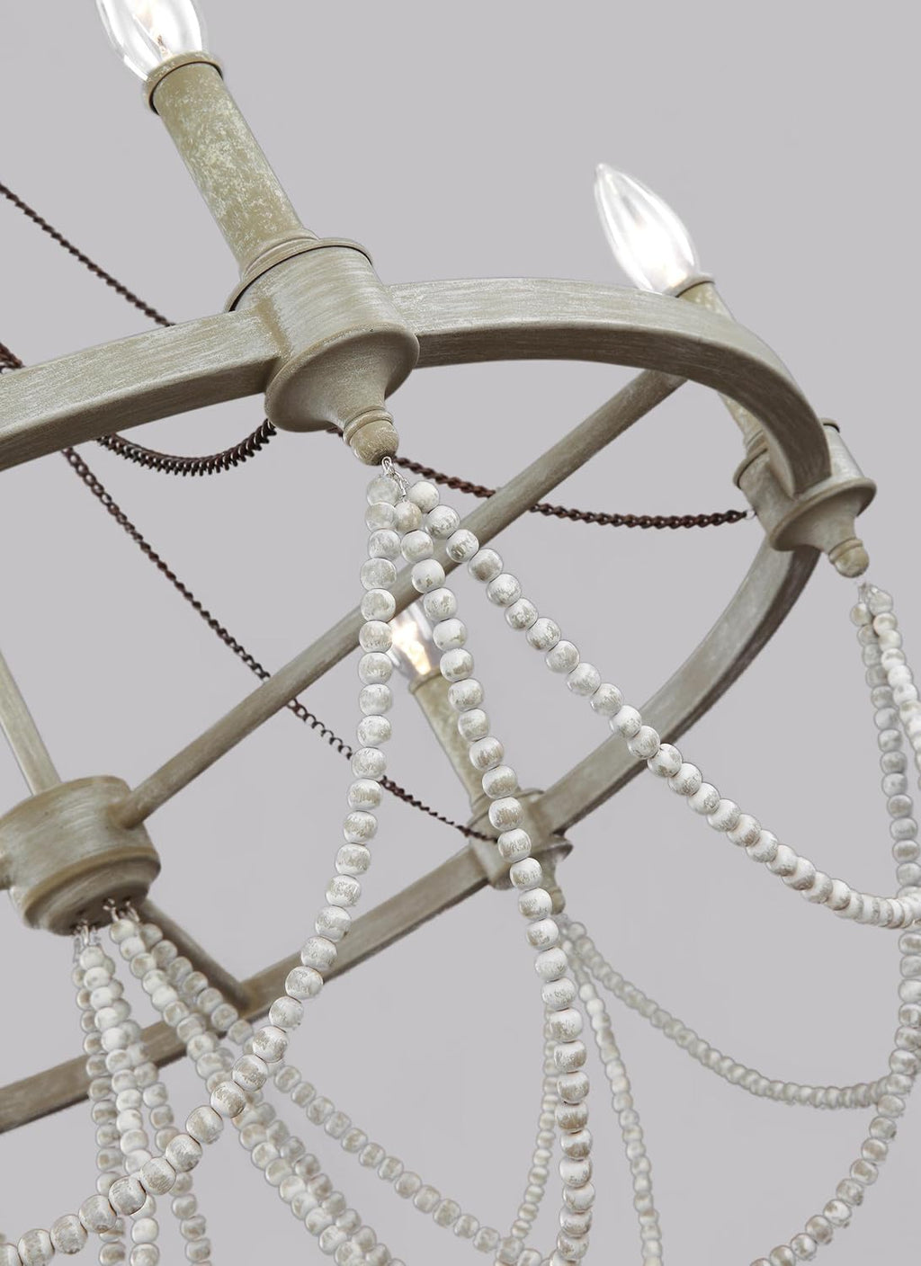 White 6-Light Candle Chandelier N2174