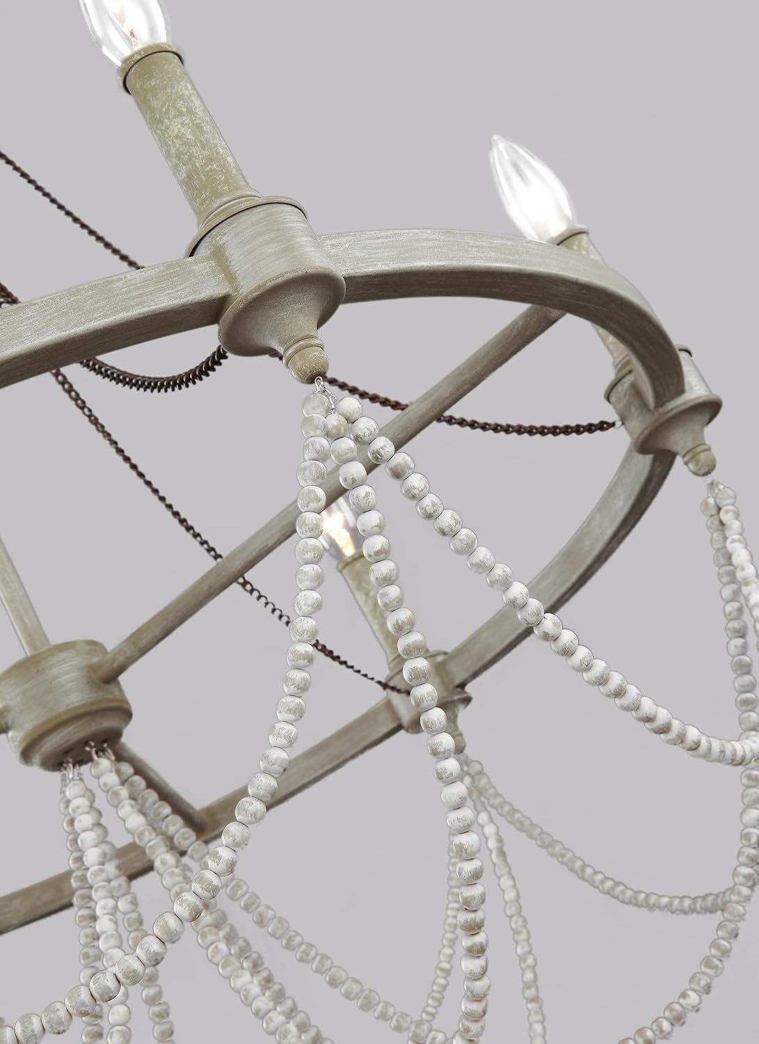 White 6-Light Candle Chandelier N2174