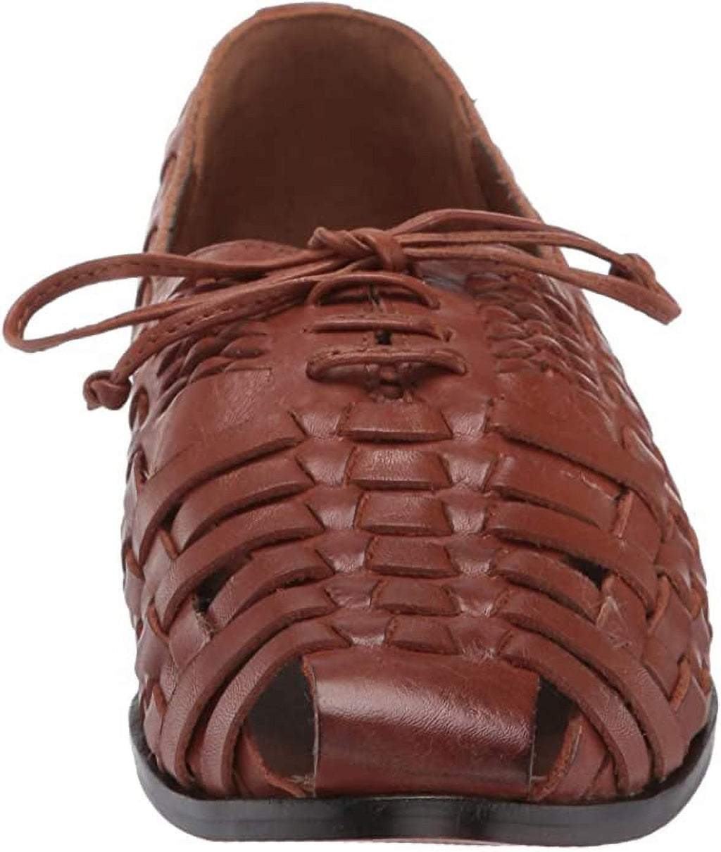 Cognac Tan Leather Lace-up Flat Loafer Oxford L6691