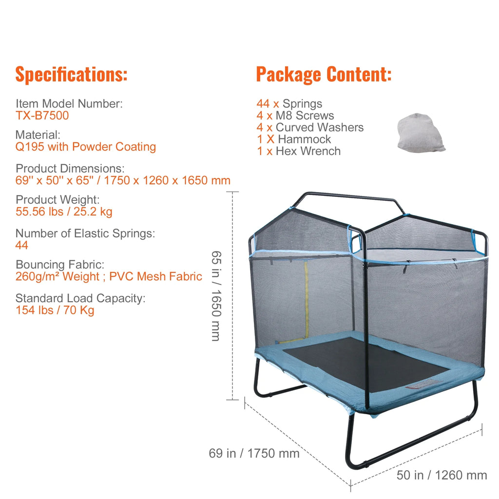 6FT Trampoline with Enclosure Net Q42614