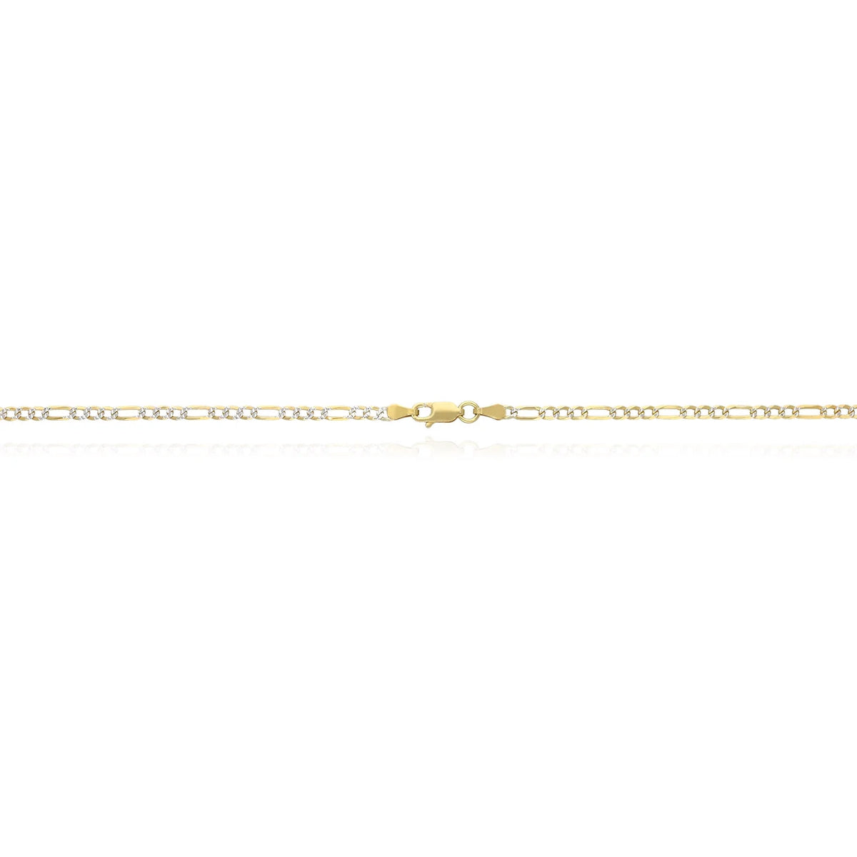 14k Yellow Gold Over 925 Silver Diamond-Cut Figaro Chain Necklace G69164
