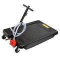 Black 17 Gallon Low Profile Oil Drain Pan with Pump X5438