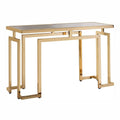 Gold Plating and Black Rectangular Glass Top Console Table P563