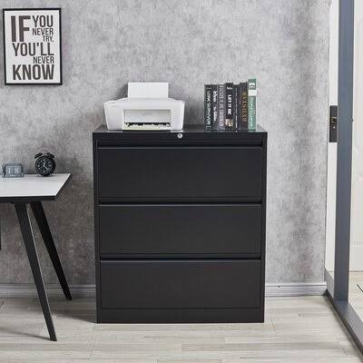 Black 3-Drawer Vertical Filing Cabinet G31387