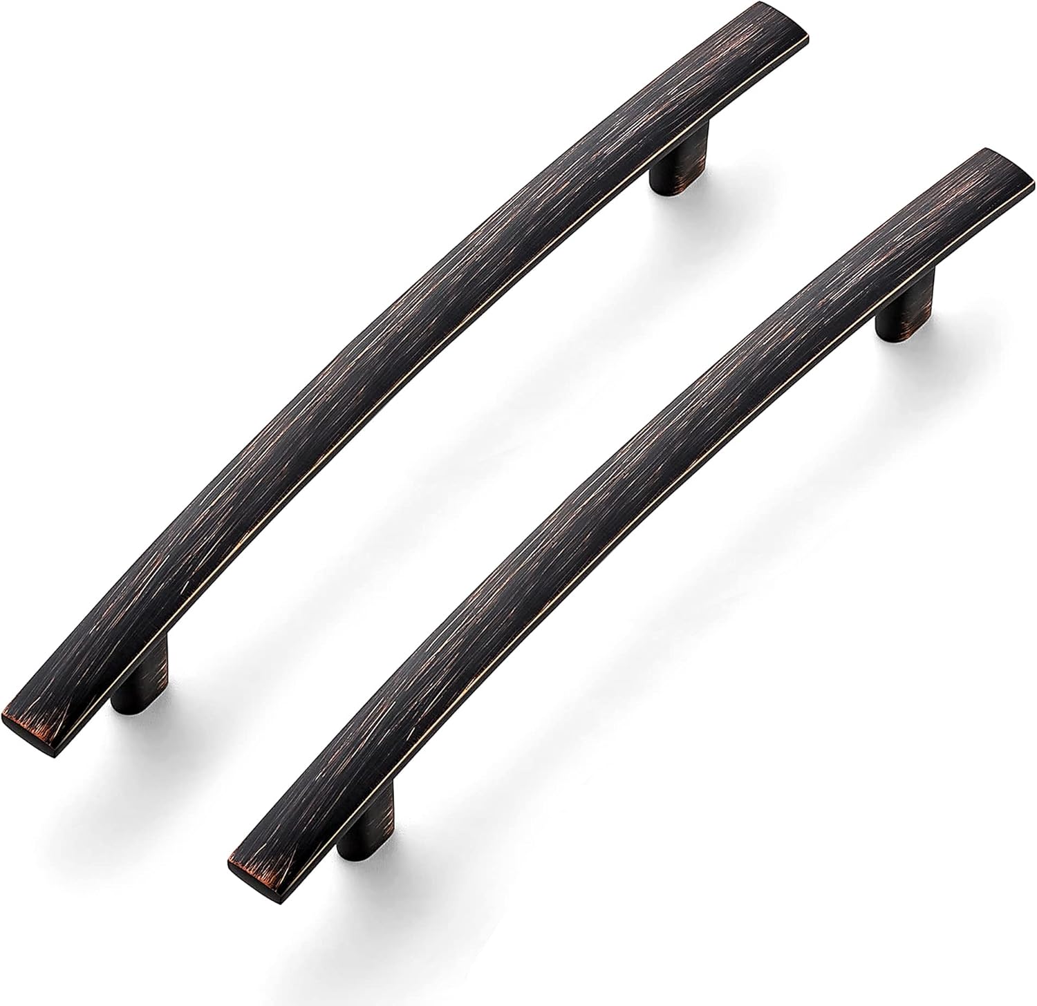 Matte Black Curved Cabinet Pulls, 7.25” Length, 5” Hole Center, Pack of 2 Y5135