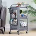 3-Tier Gray Rolling Storage Cart T851