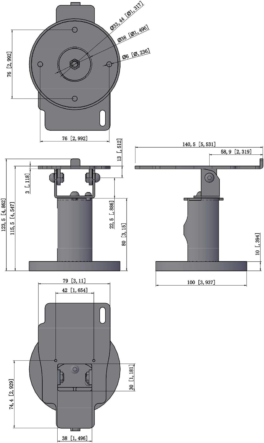 Metal Swivel Stand with Adhesive Glue Pad and Hardware Pack of 2 P24405