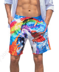 Men's Quick Dry Printed Board Shorts with Mesh Lining K29572