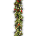 Pre-Lit Artificial Christmas Garland, Green, White Lights, 9 Feet U9013